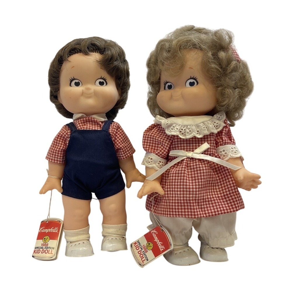 Vintage 1988 Campbell's Soup Special Edition Kid‎ Dolls Boy & Girl Set